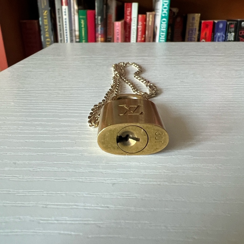 Louis Vuitton Brass Padlock Pendant Necklace - Picture 4 of 9